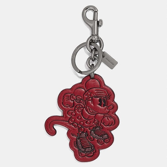 NWT Coach Minnie Mouse Rollerskate Key Chain Bag Charm Special Edition, with Box - Picture 2 of 5